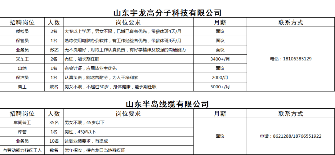 龙口市最新招聘信息全面解析